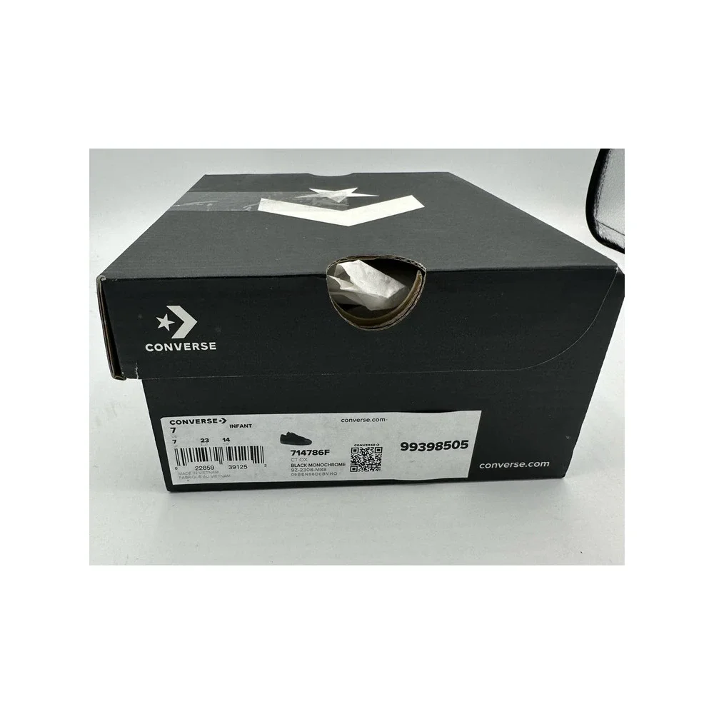 Converse Chuck Taylor All Star Lo Sneaker Baby / Toddler Black Size 7 New